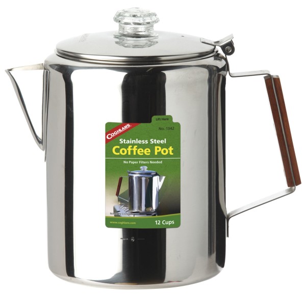 Coghlans Edelstahlkanne Coffee Pot, 12 Tassen
