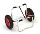 ECKLA - DISCOVERER 400, large boat cart / canoe cart with support, puncture-proof wheels 400 mm, silver anodized, aluminum axle