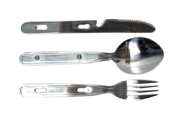 BasicNature Cutlery Biwak Hiking, 3 segments