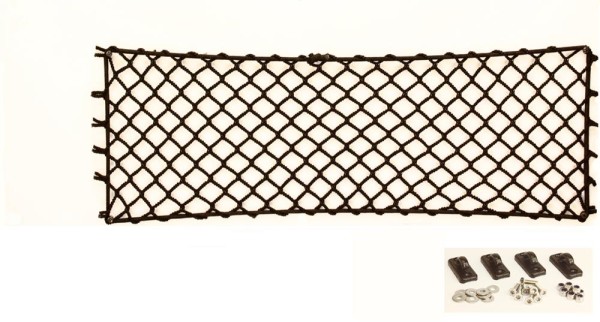Decksnetz, elastisch, Höhe 17 cm, Länge 55 cm, mit Hakenset/Schrauben
