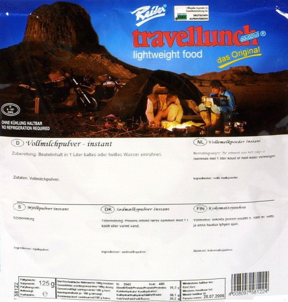 Travellunch pack of 10 Full-cream milk powder, á 125g