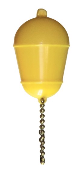 Schwimmfähiger Schlüsselanhänger in Bojenform Gelb Glockenfom