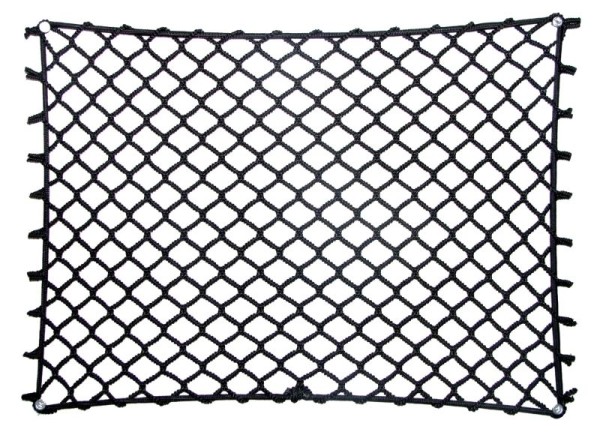 Netz, Gepäcknetz, Decksnetz, elastisch, 30 x 35 cm, mit Gummi 115 cm und Patentverschluss, einbaufertig montiert