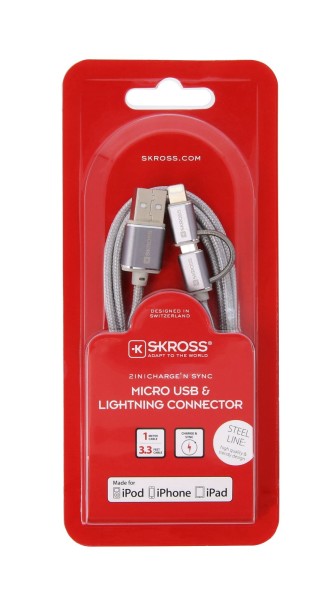 Skross Kabel Chargen Sync, USB - Micro USB / Lightning