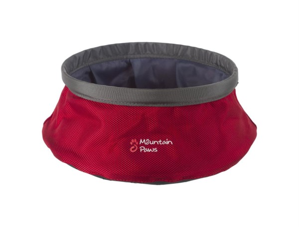 Mountain Paws Dog Water Bowl, foldable, L red