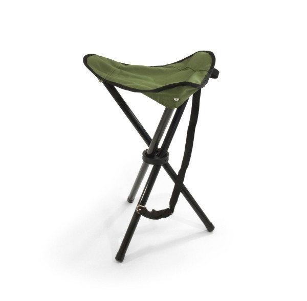 BasicNature Tripod Stool Travelchair, steel green