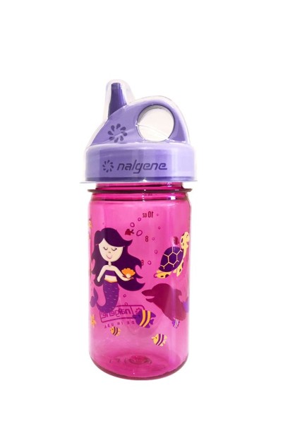 Nalgene Kinderflasche Grip-n-Gulp Sustain, 0, 35 L, mit Deckel, pink Meerjungfrau
