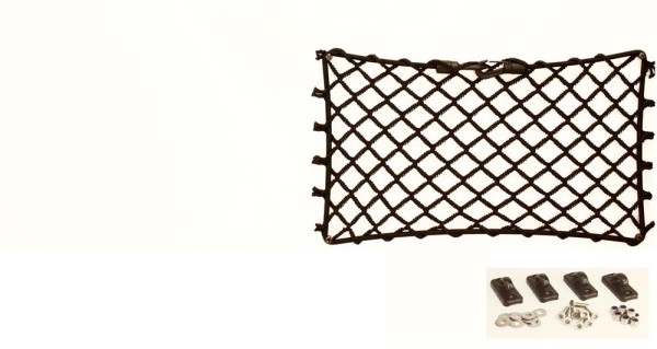 Decksnetz, elastisch, Höhe 17 cm, Länge 30 cm, mit Hakenset/Schrauben