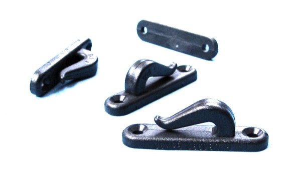 Planenhaken 4 Stück, für Seil / Tau max. Ø 6 mm, Polyamid, schwarz