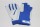 Segelhandschuhe Leder weiß/blau, 5-Finger offen S, M, L, XL