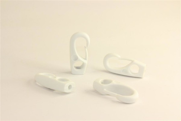 CARBINE HOOK WITH EYE D4MM POLYAM. WHITE