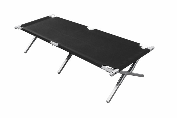 BasicNature Travelchair Alu-Campbed, black 210 cm
