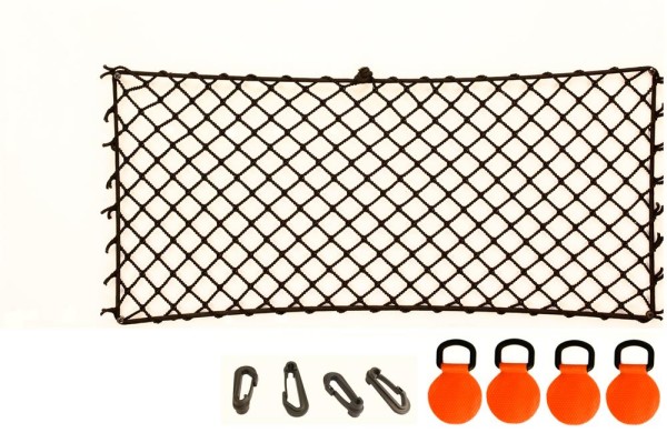 Decksnetz, elastisch, Höhe 23 cm, Länge 60 cm, mit Simplexhaken, mit D-Ringen zum Aufkleben Orange
